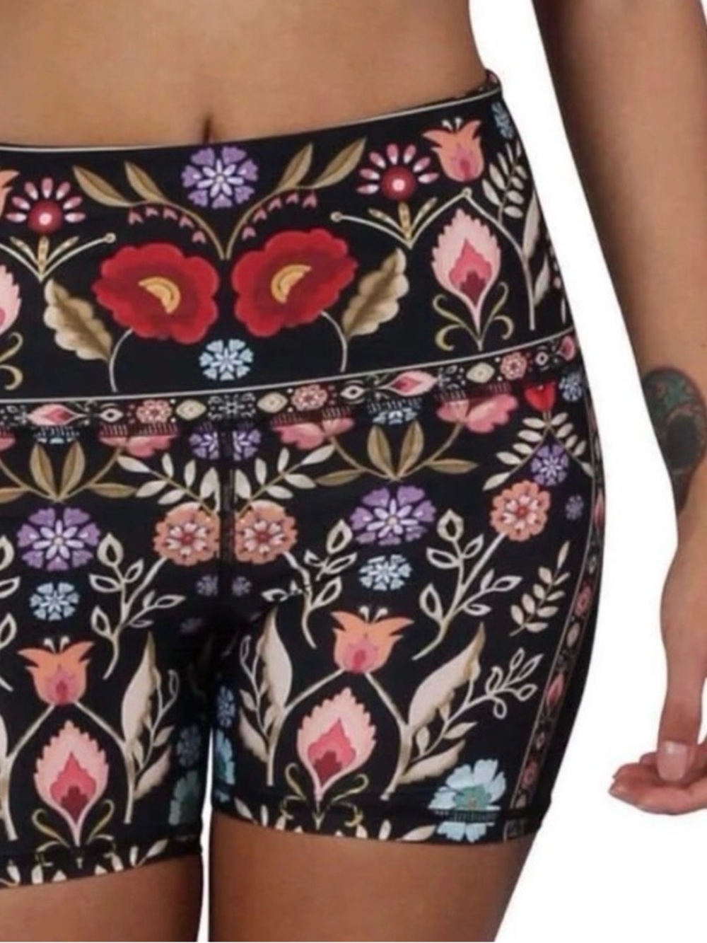 Yoga Democracy Rustica Floral Bike Shorts and Free Range Sports Bra